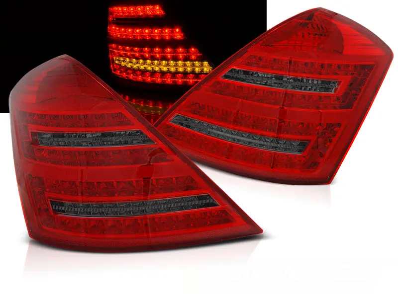 Tail Lights Mercedes W221 S 05-09 LED Dynamic Red Smoke