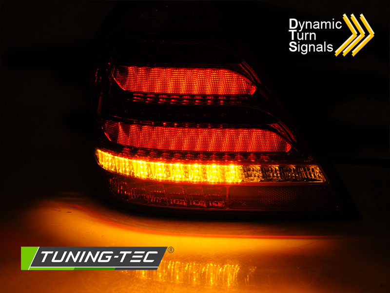 Tail lights Mercedes W203 Sedan 04-07 LED BAR Red White – náhľad 3