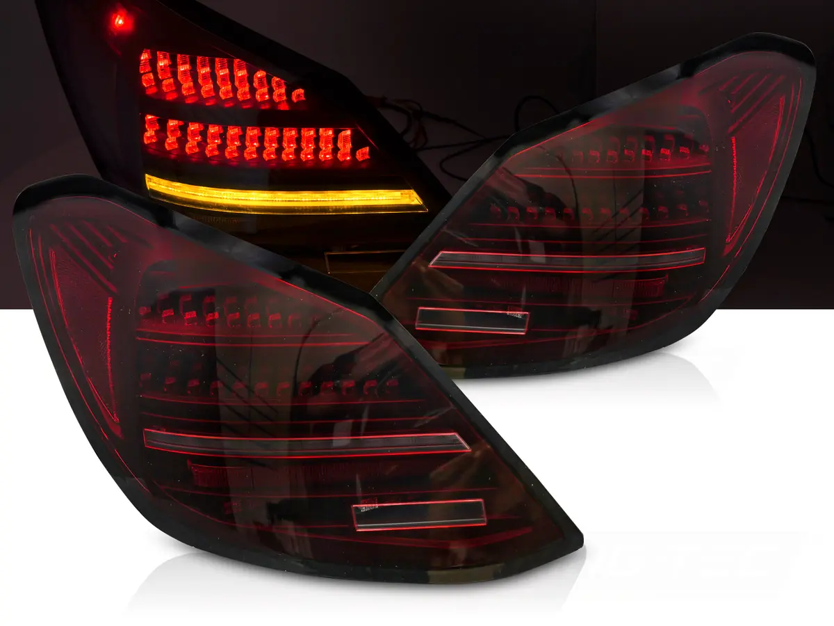 Tail Lights Mercedes C-Class W205 14-21 LED Red Black (replaces OEM LED lights)