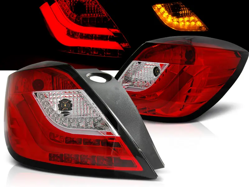 Tail lights Opel Astra H 04-09 LED BAR 3D Red White