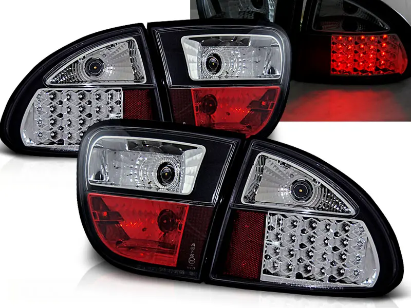 Tail lights Seat Leon 99-04 LED Black Chrome