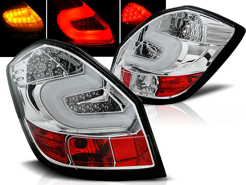 Tail lights Škoda Fabia 2 Hatchback LED BAR Chrome