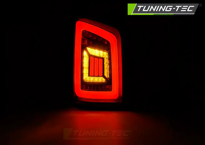 Tail lights VW T5 03-15 Red LED Black Smoke (tailgate) – náhľad 2