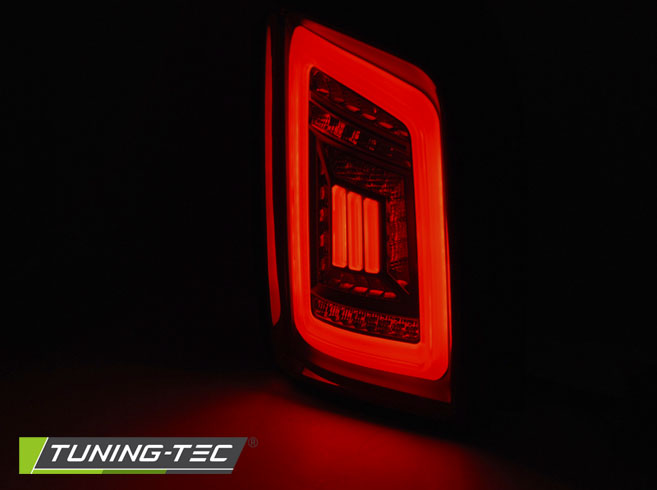 Tail lights VW T5 03-15 Red LED Black Smoke (tailgate) – náhľad 4