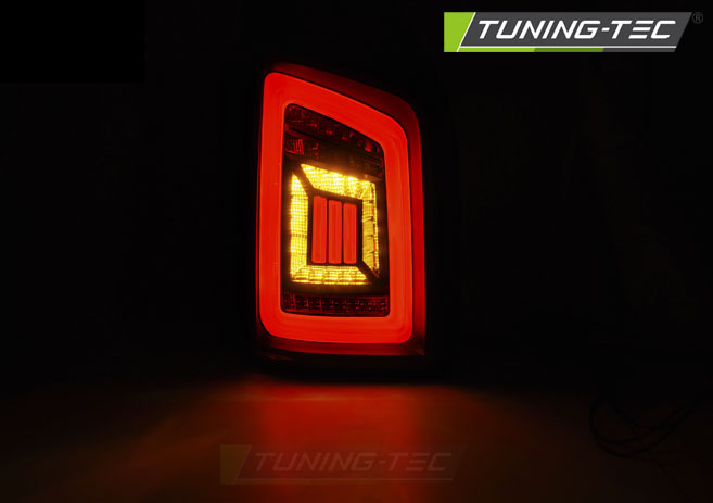 Tail lights VW T5 03-15 Red LED Black Smoke (barn doors) – náhľad 2