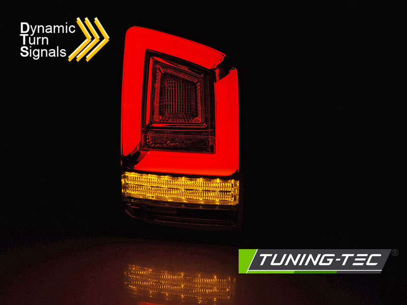 Tail lights VW T6 LED BAR Dynamic Red Smoke (barn doors) – náhľad 2