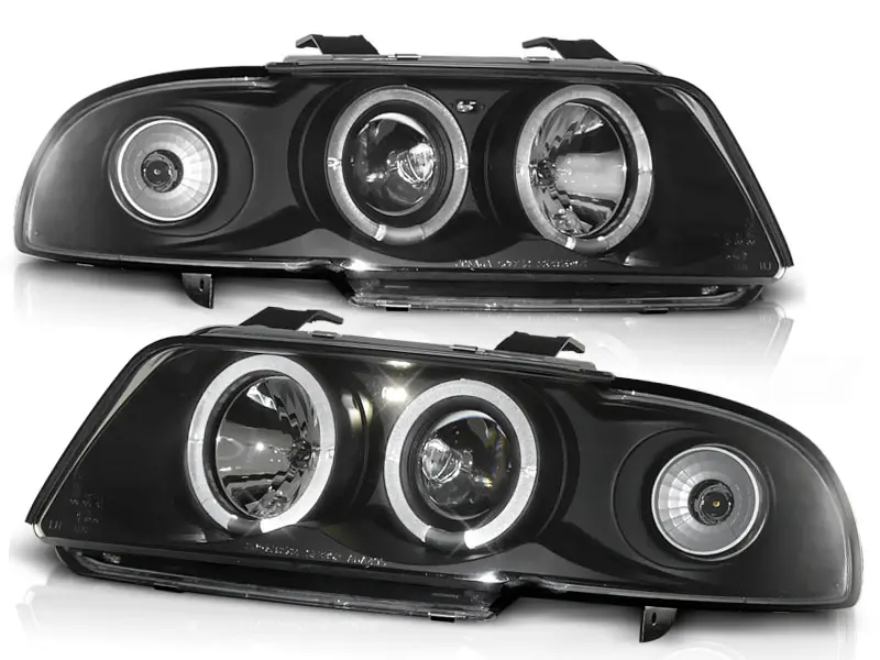 Headlights Audi A4 94-98 Angel Eyes Black - 03