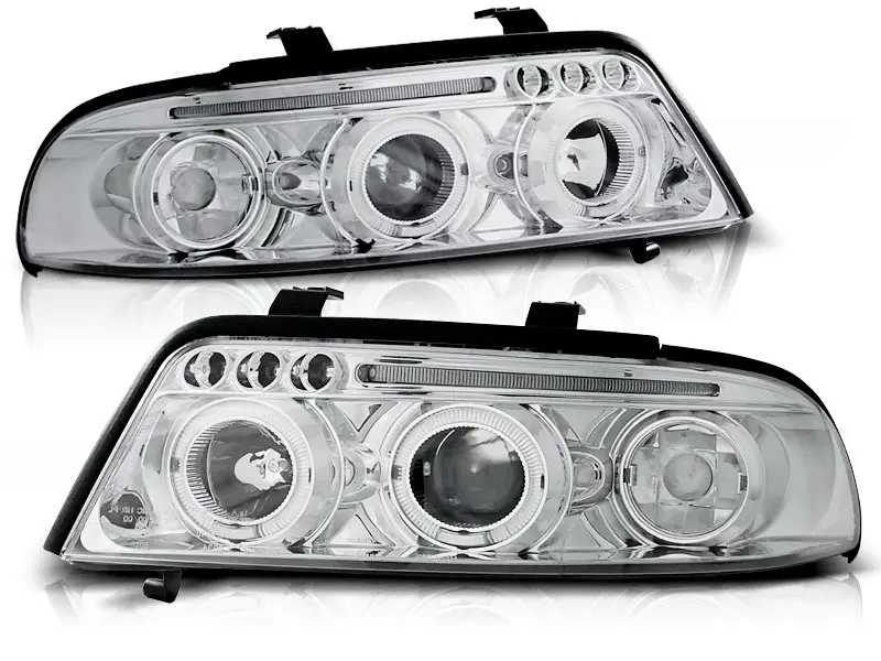 Headlights Audi A4 B5 99-00 Angel Eyes Chrome