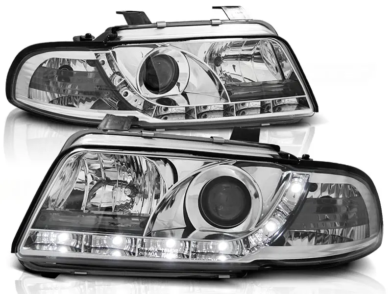 Headlights Audi A4 B5 94-98 Devil Eyes Chrome
