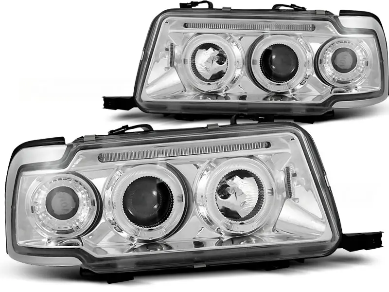 Headlights Audi 80 B4 91-96 Angel Eyes Chrome