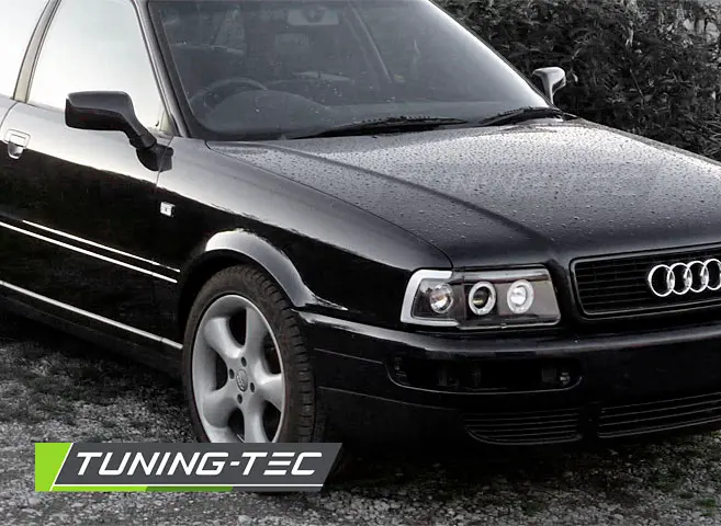 Headlights Audi 80 91-96 B4 Angel Eyes Black – náhľad 2