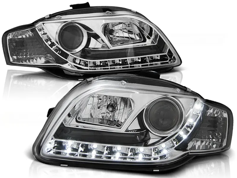 Headlights Audi A4 B7 04-08 Devil Eyes Chrome