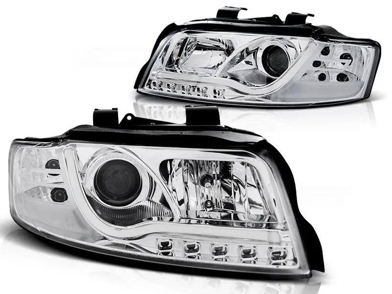 Headlights Audi A4 B6 00-04 Tube Light Chrome