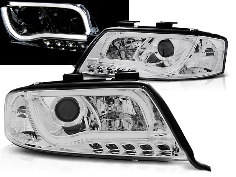 Headlights Audi A6 C5 97-01 Tubelights Chrome