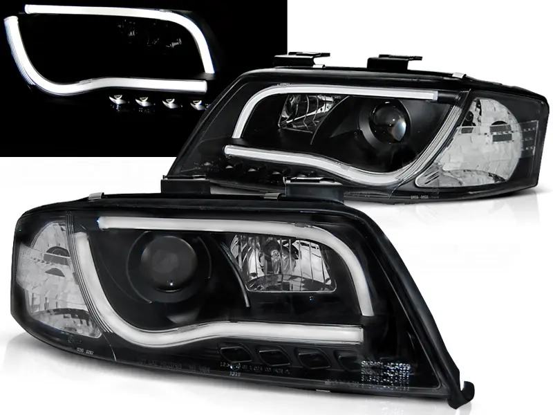 Headlights Audi A6 C5 97-01 Tubelights Black
