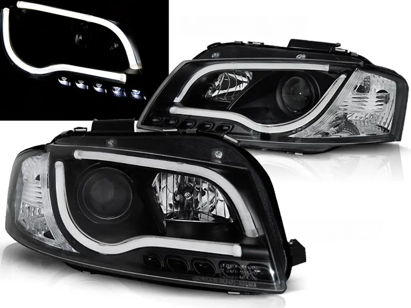 Headlights Audi A3 8P Tube Light Black
