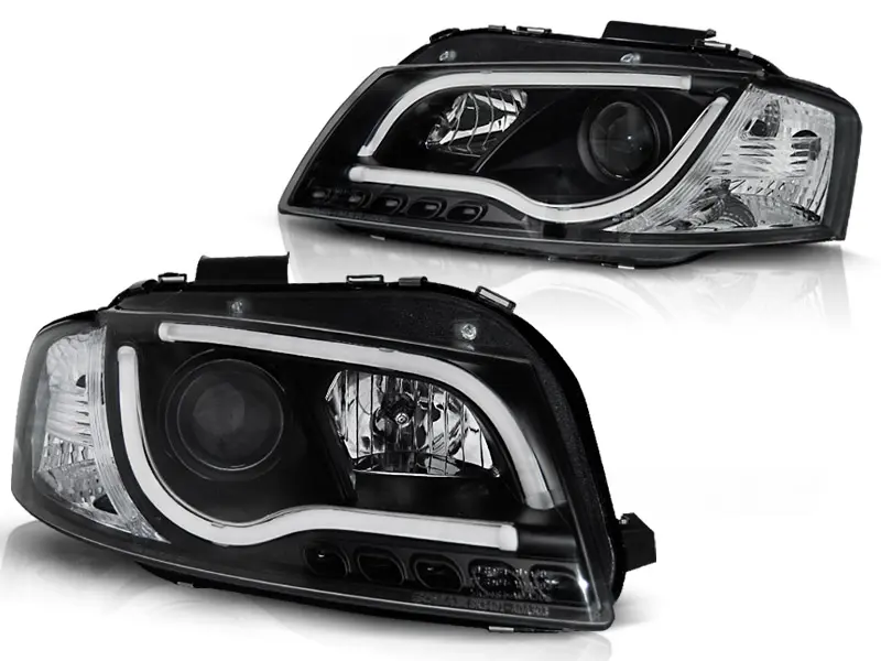 Headlights Audi A3 8P 03-08 DRL Black