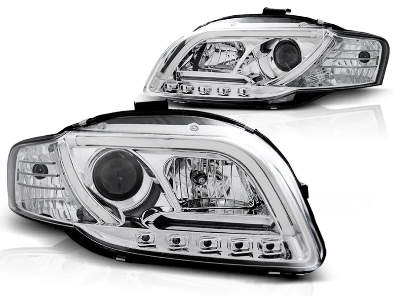 Headlights Audi A4 B7 04-08 DRL Tube Light Chrome