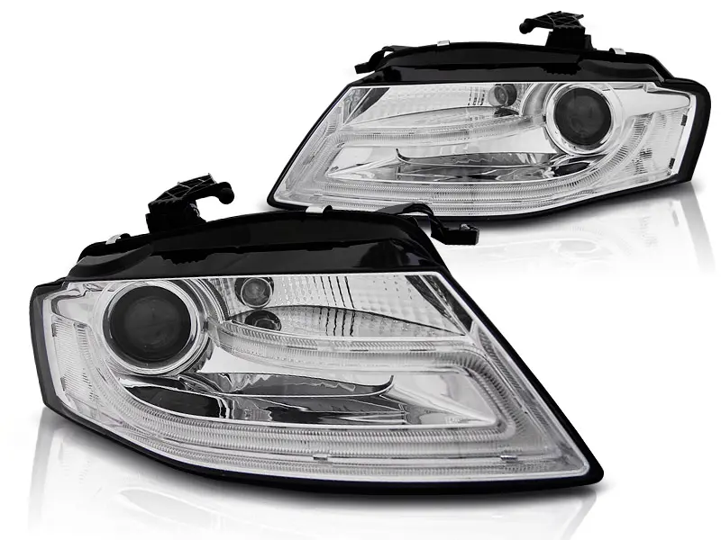 Headlights Audi A4 B8 08-11 TRU-DRL Xenon Chrome