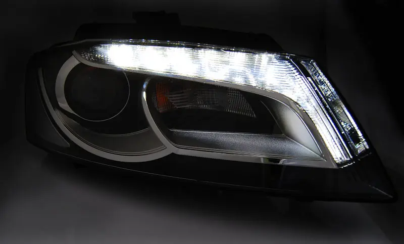 Headlights Audi A3 8P 08-12 TRU DRL Black – náhľad 4