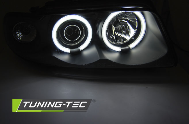 Headlights Audi A4 94-98 CCFL Angel Eyes Black – náhľad 3