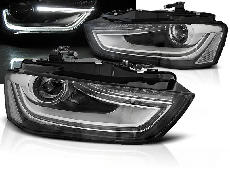 Headlights Audi A4 B8 12-15 Black