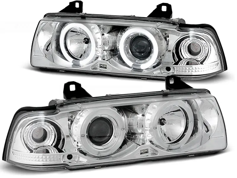 Headlights BMW E36 Angel Eyes Chrome - 01