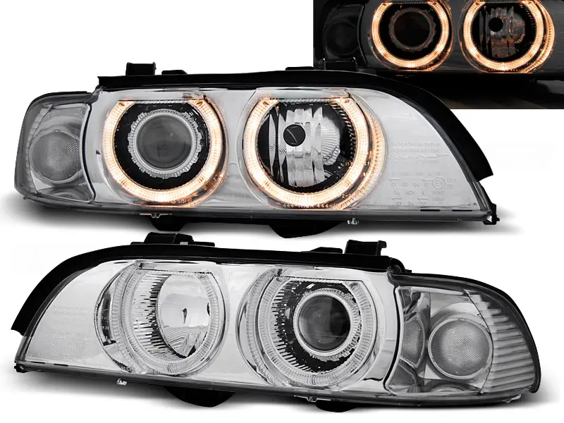 Headlights BMW E39 Xenon Angel Eyes Chrome - 06
