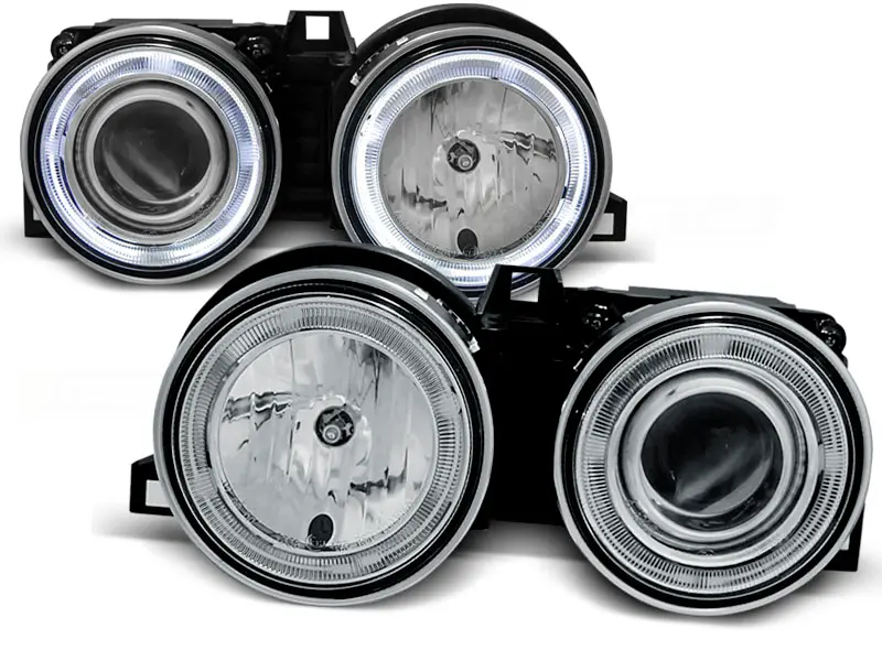 Headlights BMW E30 82-94 Angel Eyes Chrome