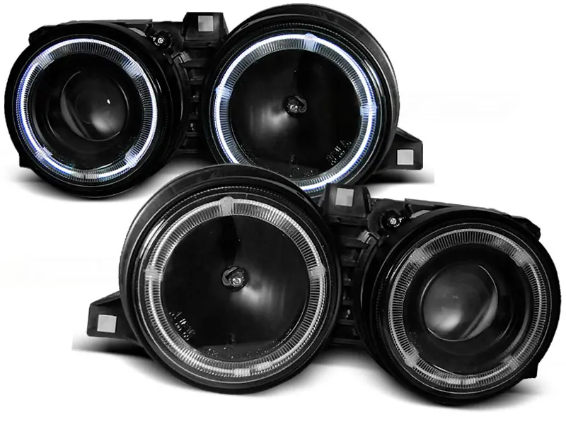Headlights BMW E30 82-94 Angel Eyes Black