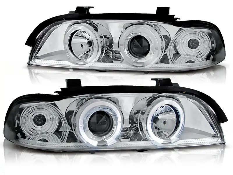 Headlights BMW E39 Angel Eyes Chrome