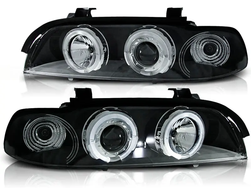 Headlights BMW E39 Angel Eyes Black