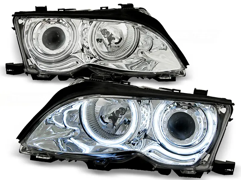 Headlights BMW E46 Sedan/Touring 01-05 Angel Eyes Chrome