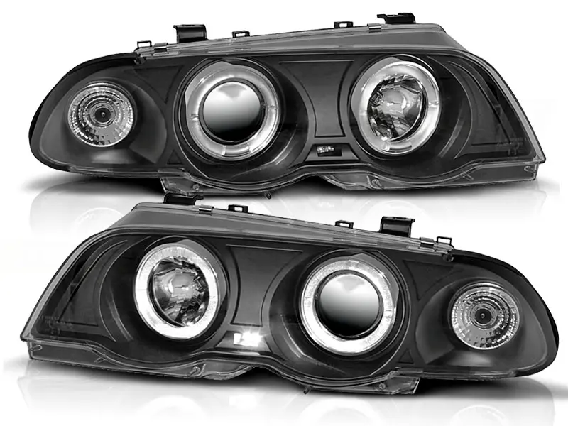 Headlights BMW E46 Sedan/Touring 98-01 Angel Eyes Black