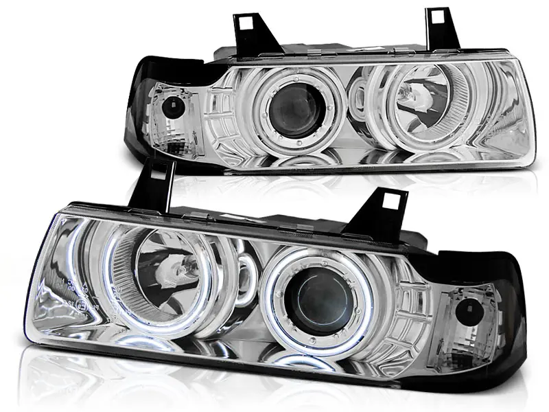 Headlights BMW E36 Coupe Cabrio Angel Eyes Chrome