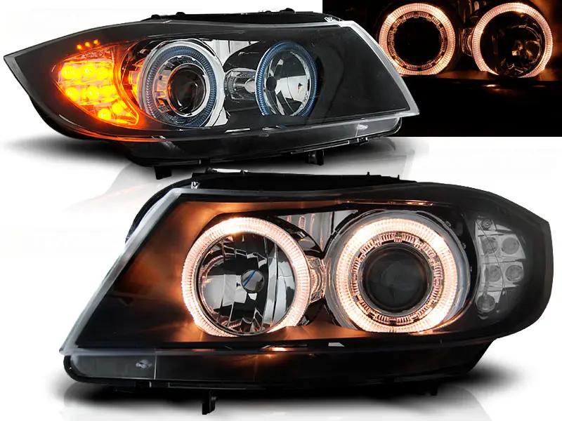 Headlights BMW E90 E91 05-08 LED Indicators Angel Eyes