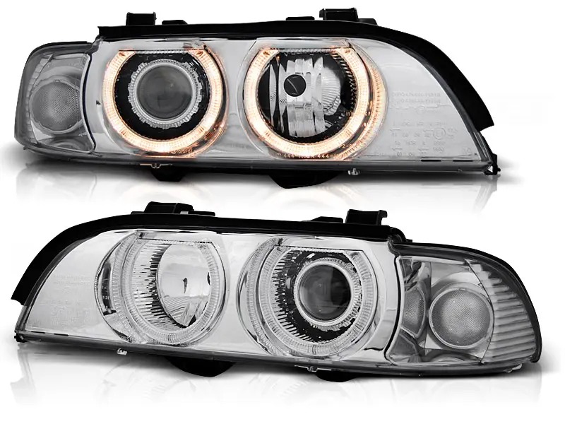 Headlights BMW E39 95-03 H7/H7 Angel Eyes Chrome