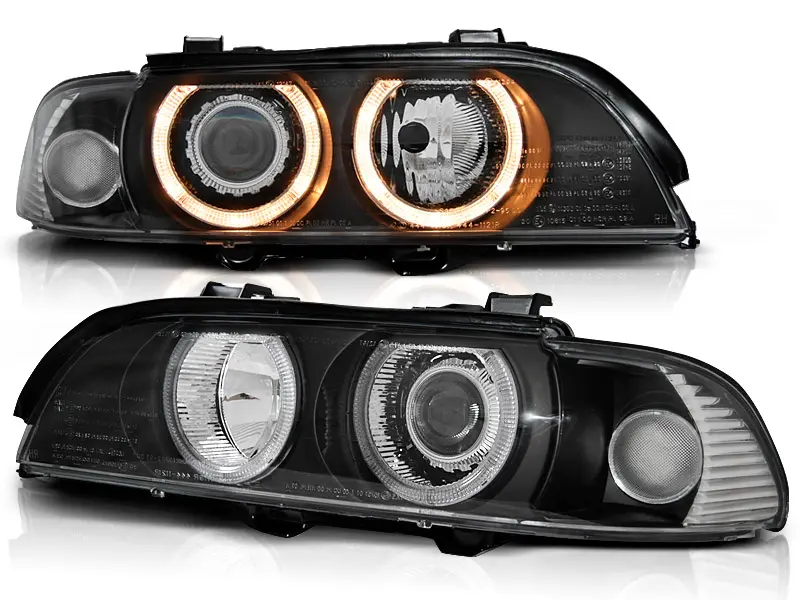 Headlights BMW E39 H7/H7 Angel Eyes Black