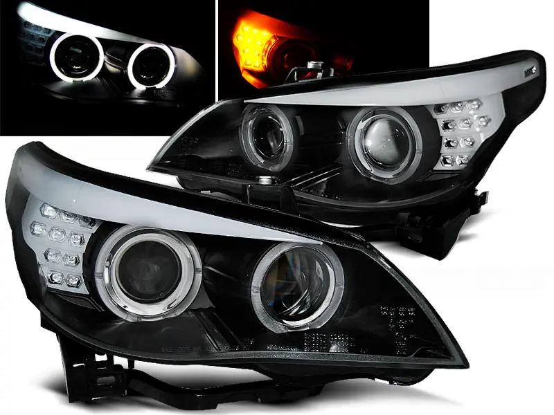 Headlights BMW E60 E61 03-07 LED Black