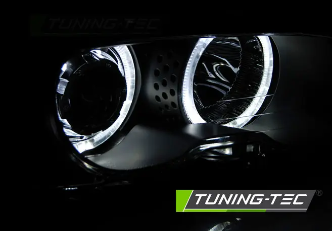 Headlights BMW E46 99-03 Coupe/Cabrio Angel Eyes Black – náhľad 2