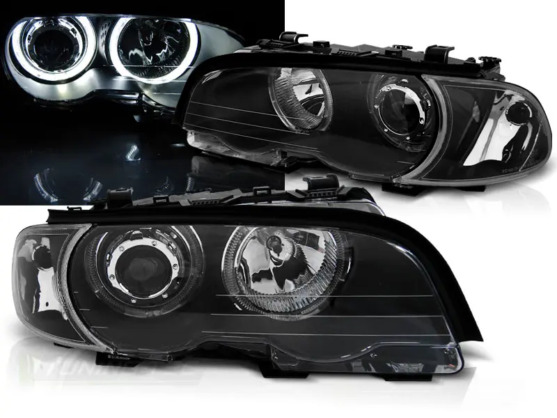 Headlights BMW E46 99-03 Coupe/Cabrio Angel Eyes Black