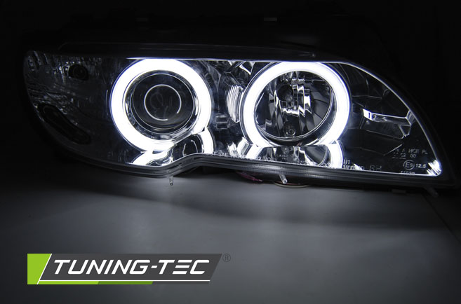 Headlights BMW E46 Coupe Cabrio 03-06 CCFL Angel Eyes Chrome – náhľad 2
