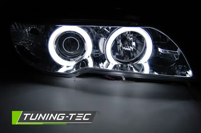 Headlights BMW E46 Coupe Cabrio 03-06 Xenon CCFL Angel Eyes Chrome – náhľad 2