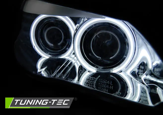 Headlights BMW E60 E61 03-07 CCFL Angel Eyes Chrome – náhľad 2