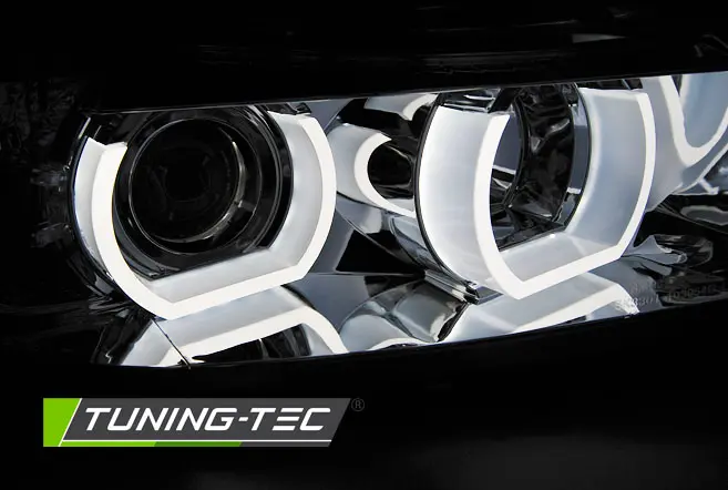 Headlights BMW E90 E91 05-08 U-Type 3D Chrome – náhľad 3