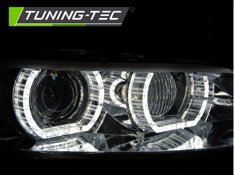 Headlights BMW E92 E93 06-10 AFS HID Angel Eyes Chrome – náhľad 2