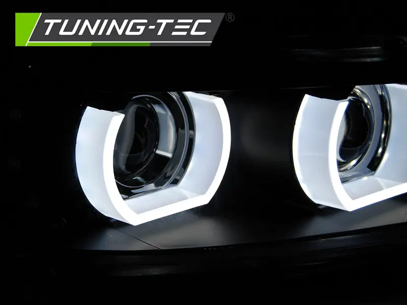 Headlights BMW E90 E91 LCI 09-11 3D Angel Eyes Black – náhľad 3