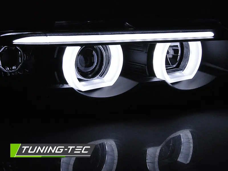 Headlights BMW E38 98-01 3D Angel Eyes Black – náhľad 3