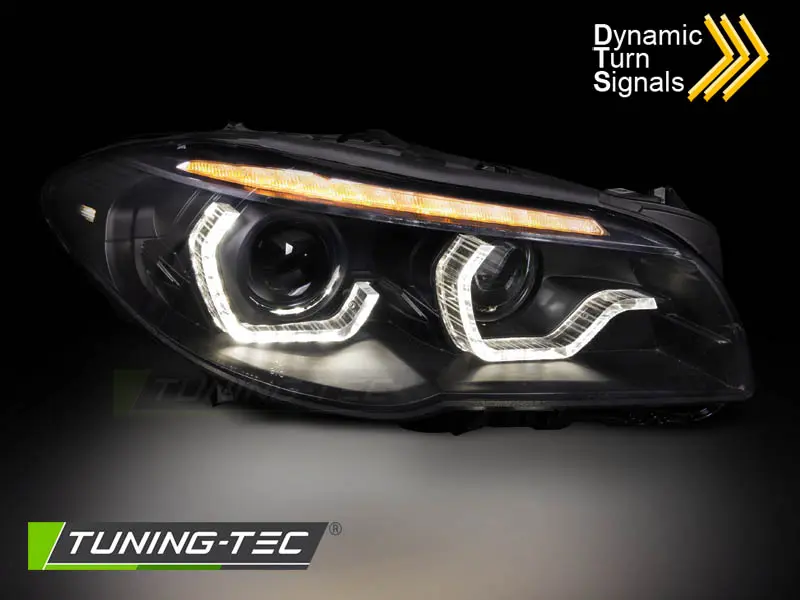 Headlights BMW F10/F11 10-13 Xenon Angel Eyes Dynamic Black – náhľad 2