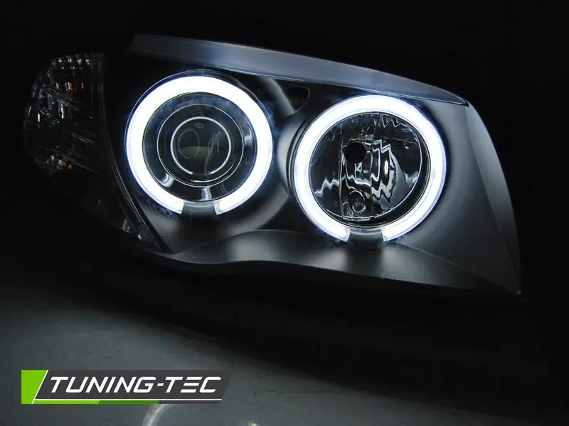 Headlights BMW 1 E81/E87 CCFL Angel Eyes Black – náhľad 2